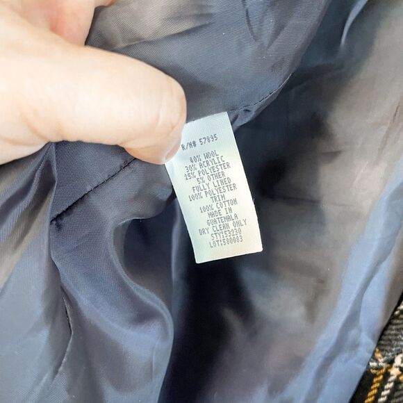 Vintage Tartan Plaid Blazer Size 10 - Picture 4 of 7